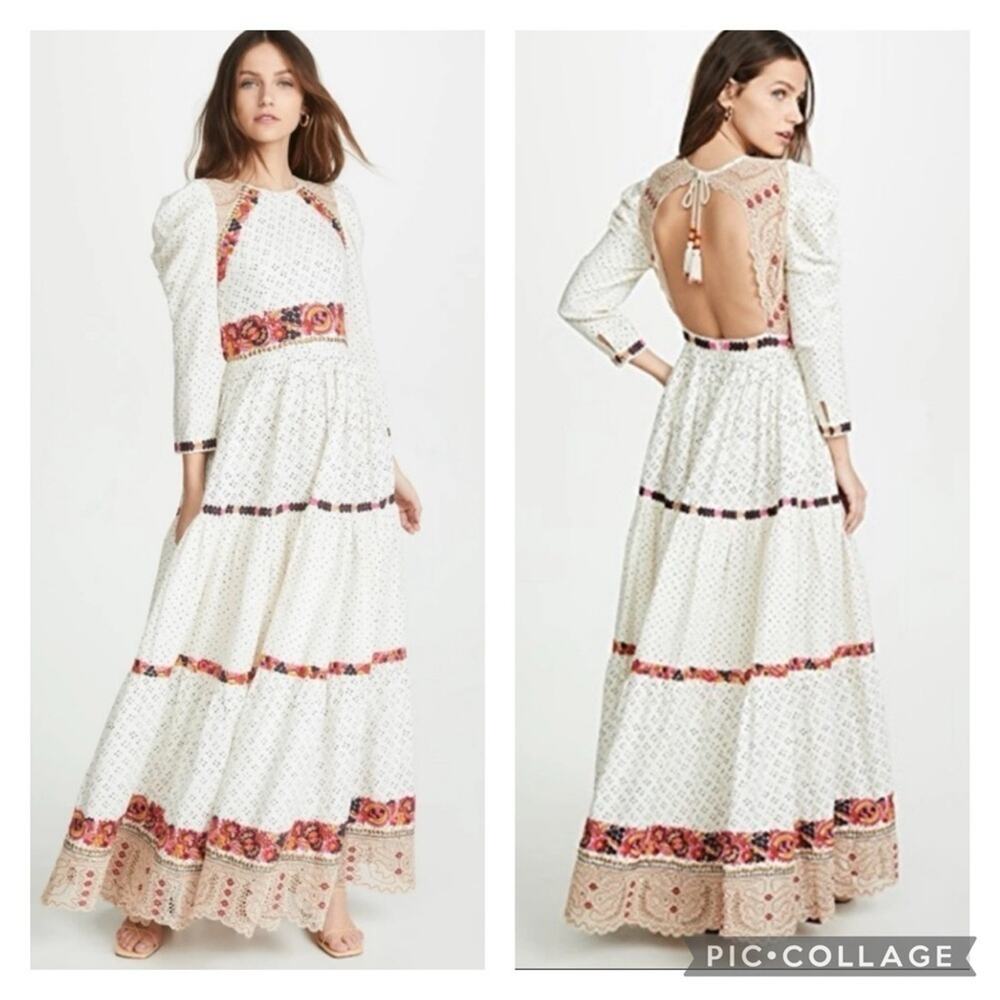 Ulla Johnson Salma Open-back Embroidered Macrame Dress maxi gown - Picture 5 of 15
